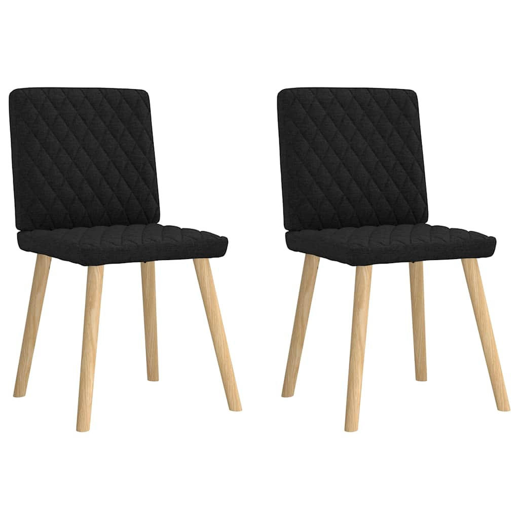 ESSZIMMERSTÜHLE 2 Stk. Schwarz Stoff 45*54*86cm - Schwarz, Metall (45/86/54cm) - ZMH
