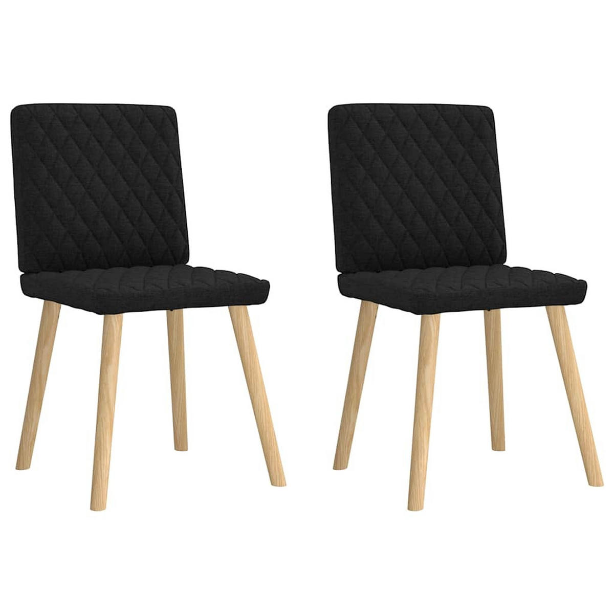 ESSZIMMERSTÜHLE 2 Stk. Schwarz Stoff 45*54*86cm - Schwarz, Metall (45/86/54cm) - ZMH