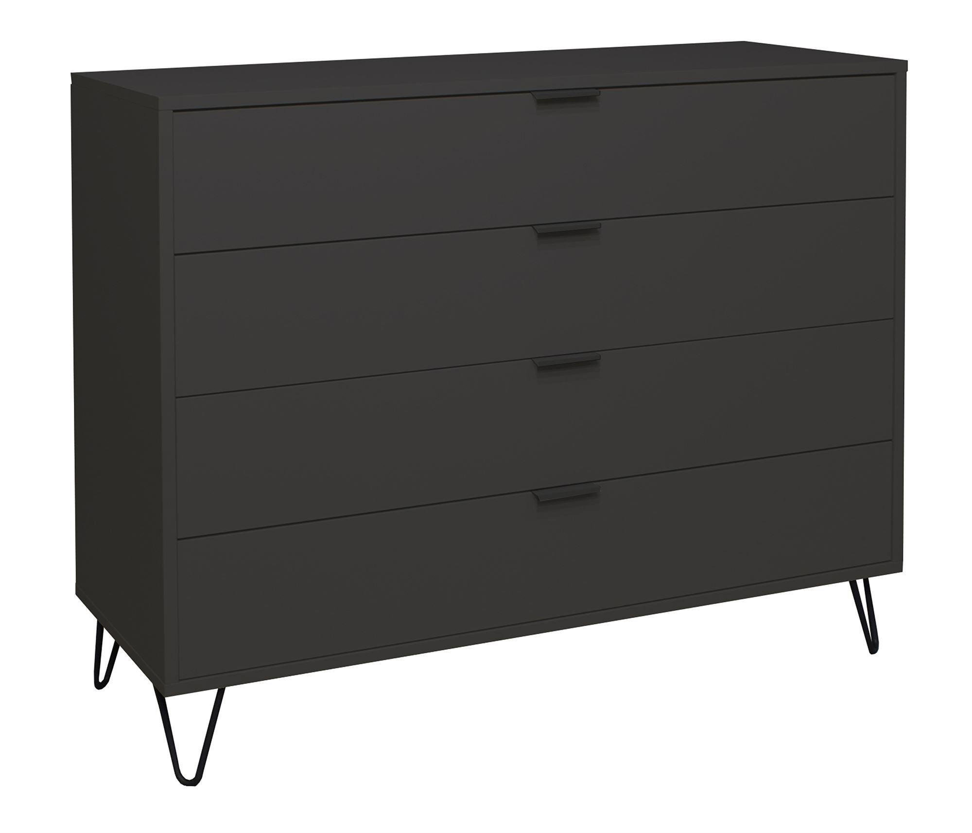 KOMMODE Erna 119x45x102 Anthrazit matt Lack - Anthrazit, Holzwerkstoff (119/102/45cm) - 58aufmkessel