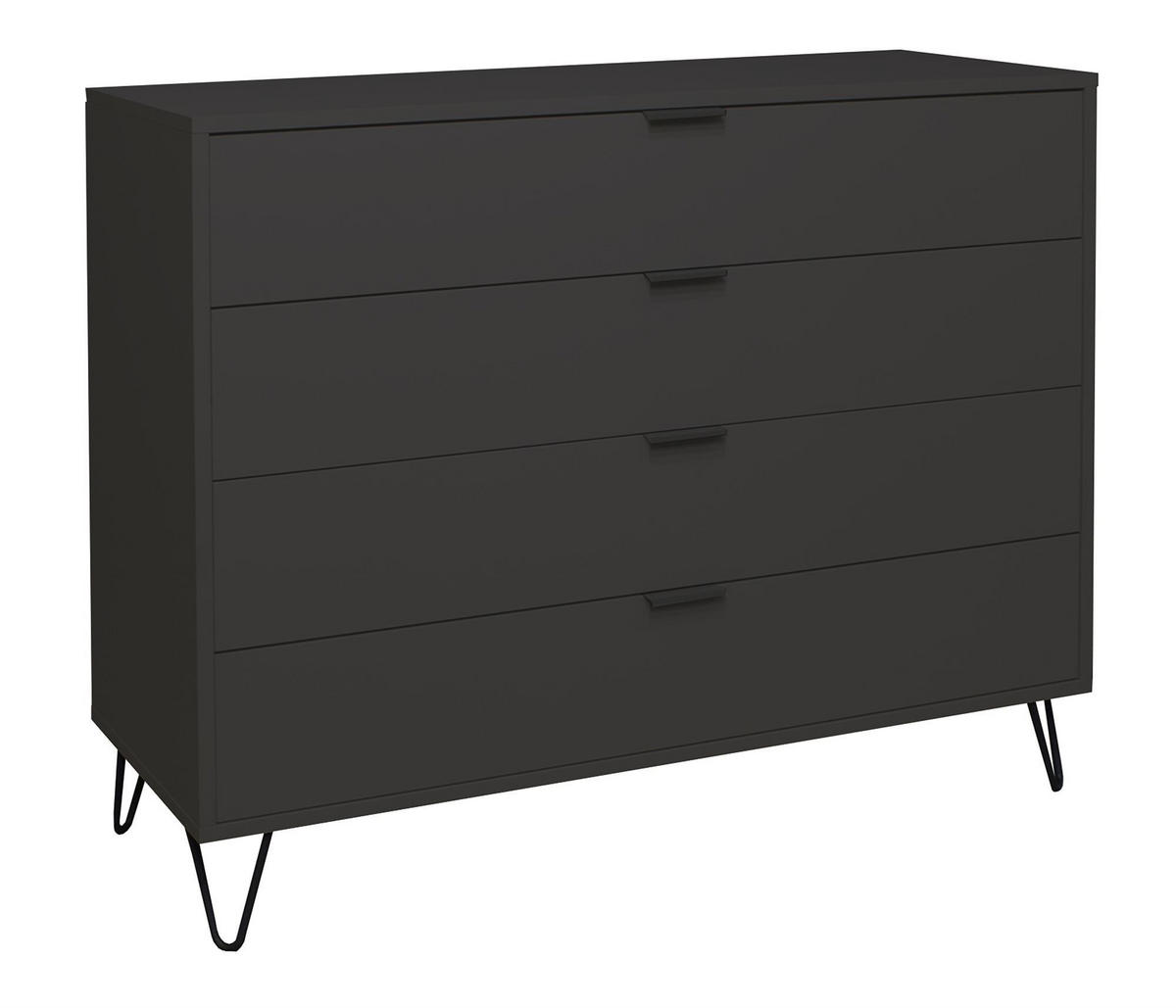 KOMMODE Erna 119x45x102 Anthrazit matt Lack - Anthrazit, Holzwerkstoff (119/102/45cm) - 58aufmkessel