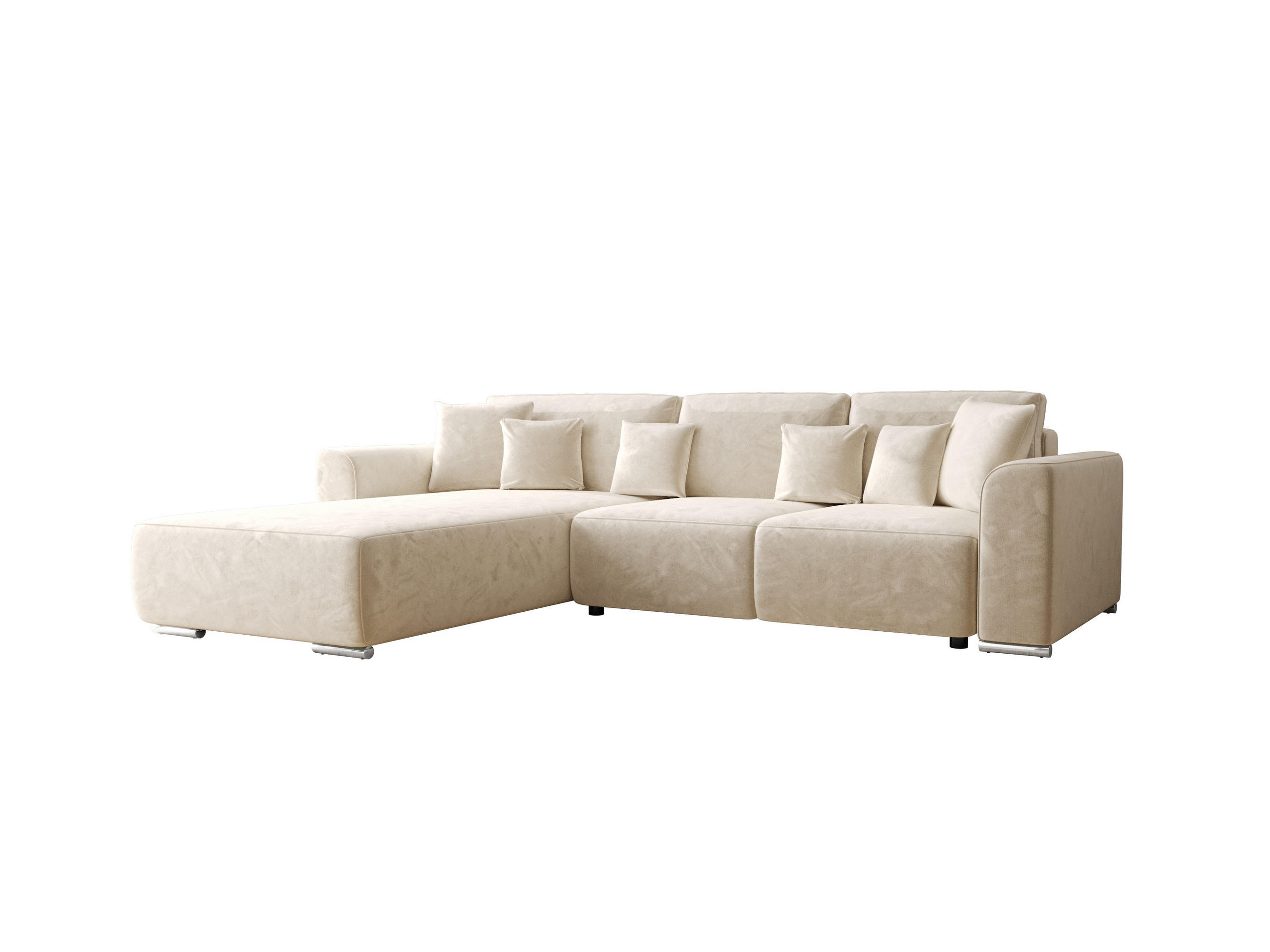 ECKSOFA GUSTO L Monolith 02 Links mit Schlaffunktion - Creme, Textil (279/193cm) - Bedante