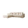 ECKSOFA GUSTO L Monolith 02 Links mit Schlaffunktion - Creme, Textil (279/193cm) - Bedante