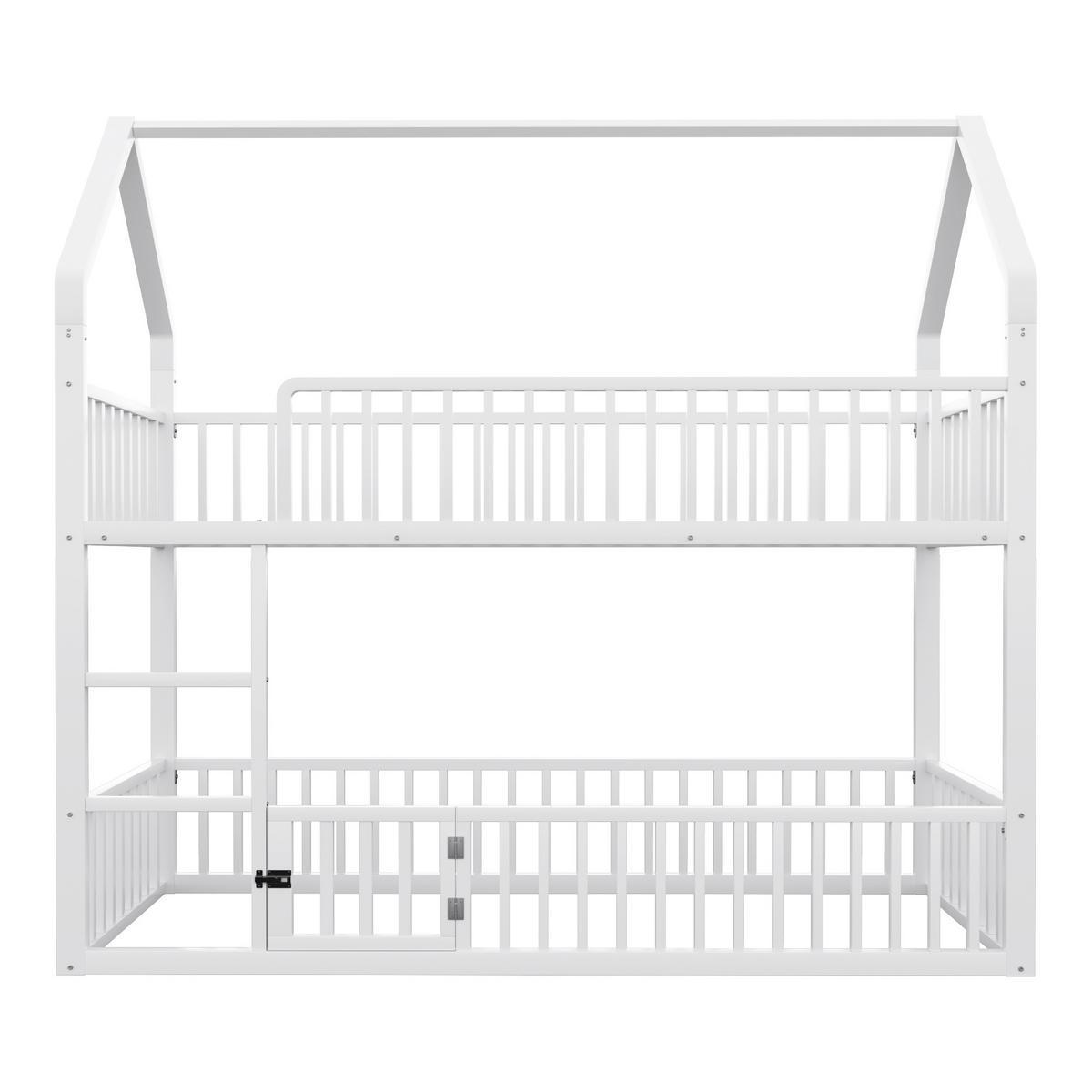 ETAGENBETT Metall Hausform Weiß 90x200cm - Weiß, Metall (90/200cm) - ComfortXL