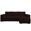 ECKSOFA CUDDY L, Eckcouch in L-Form mit Schlaffunktion und Bettkasten, Farbe: Dunkelbraun, Cordstoff, Ottomane Rechts - Dunkelbraun, Textil (240/140cm) - Storez24