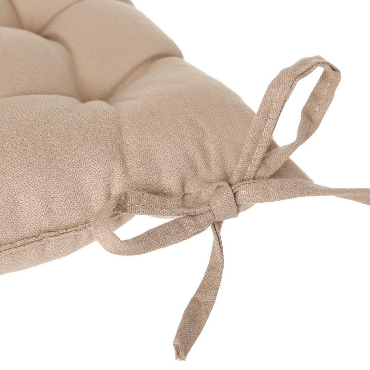 STUHLKISSEN Ziersteppung eckig beige - Beige, Naturmaterialien (5.5cm) - Atmosphera Createur d´interieur