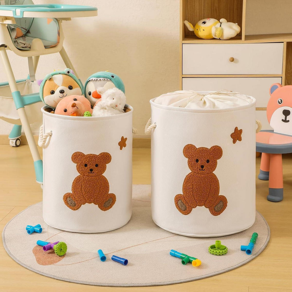 KINDER-WÄSCHEKORB Bär mit Zugverschluss 42 Liter - Braun, Textil (40/46/40cm)