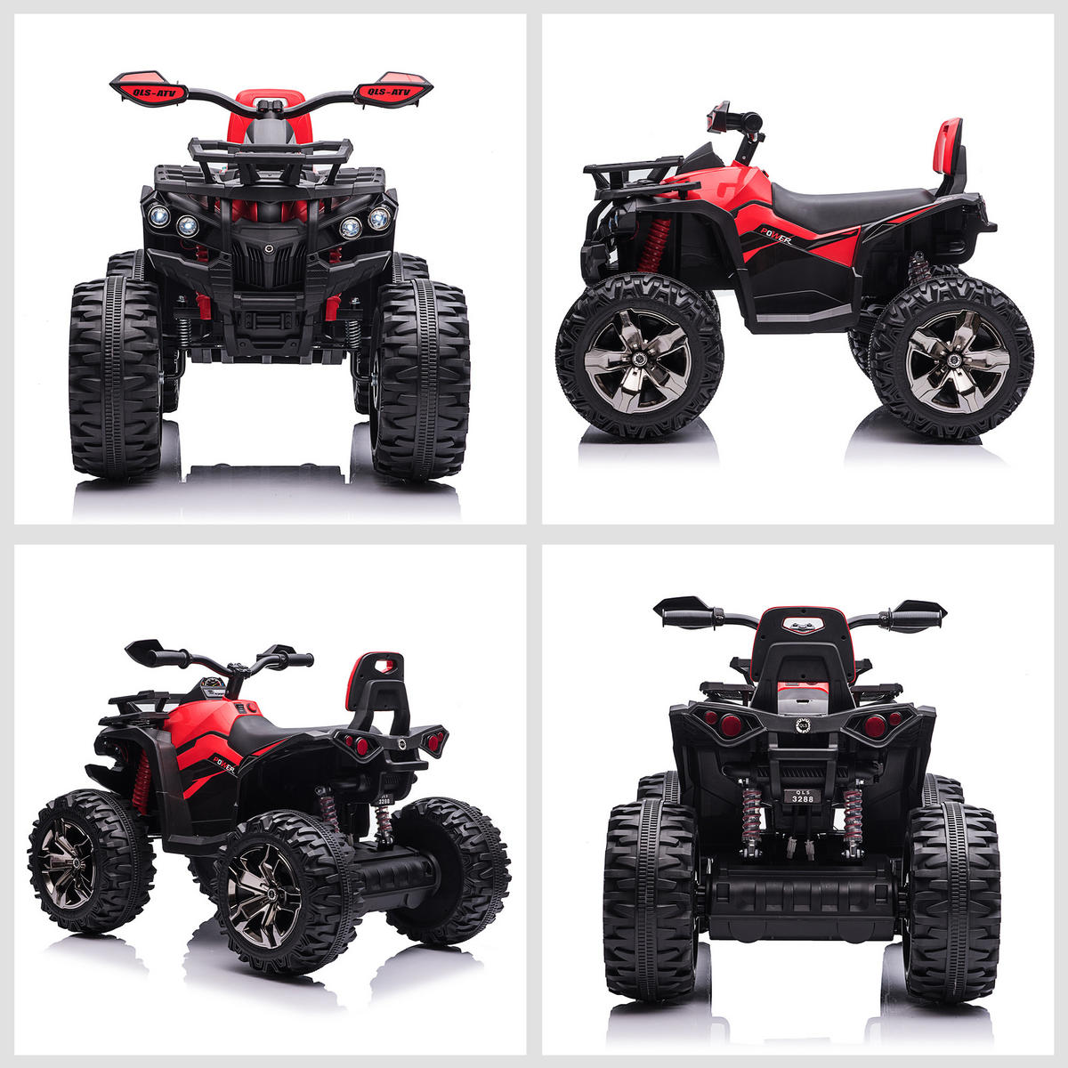 MINI ELEKTRO-QUAD KINDER, Rot/Gelb, Eisen+ Kunststoff - Rot, Metall (100/65/73cm) - HOMCOM