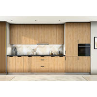 KÜCHENZEILE Sorento Sonoma Eiche & Weiß – 400 cm – K88-G400 R - Schwarz/Weiß, Holzwerkstoff/Metall (400/247/58cm) - ROYAL24_MARKT