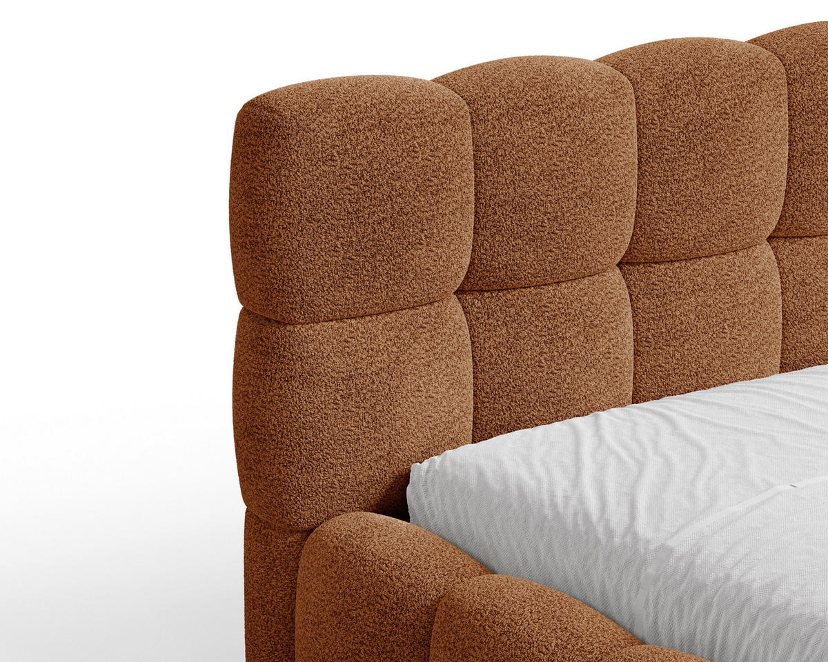 POLSTERBETT 19 - 140x200 cm – Arena – Bett mit Federmechanismus und Stauraum - Terracotta, Holz (140/200cm) - ROYAL24_MARKT