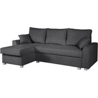 ECKSCHLAFSOFA Teramo dunkelgrau - Dunkelgrau/Schwarz, Kunststoff/Textil (235/150cm) - Beautysofa