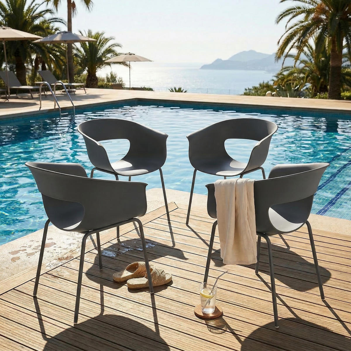 GARTENSTUHL Dunkelgrau 61.0/51.0/74.0cm - Dunkelgrau, Metall (51/74/61cm)