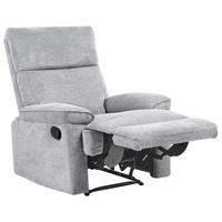 FERNSEHSESSEL mit Fußstütze Stoff Grau Everton - Dunkelgrau, Textil/Metall (83/100/94cm) - Beliani