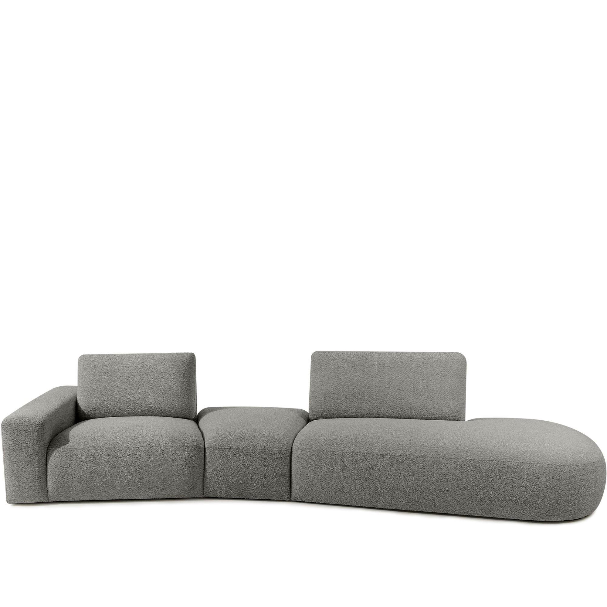 4-SITZER ECKSOFA ZUCCO Boucle rechts, Grau - Grau, Textil (350/84/105cm) - KONSIMO®