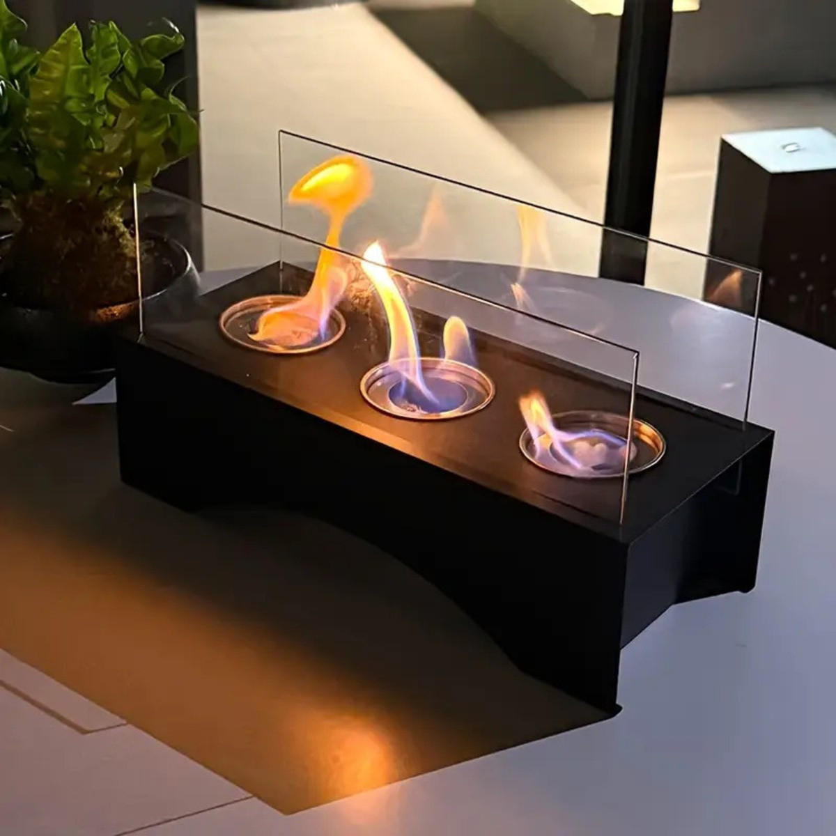 BIOETHANOL-KAMIN Schwarz 32/13.5/17.5 cm - Schwarz, Metall (13.5/17.5/32cm) - Authentics