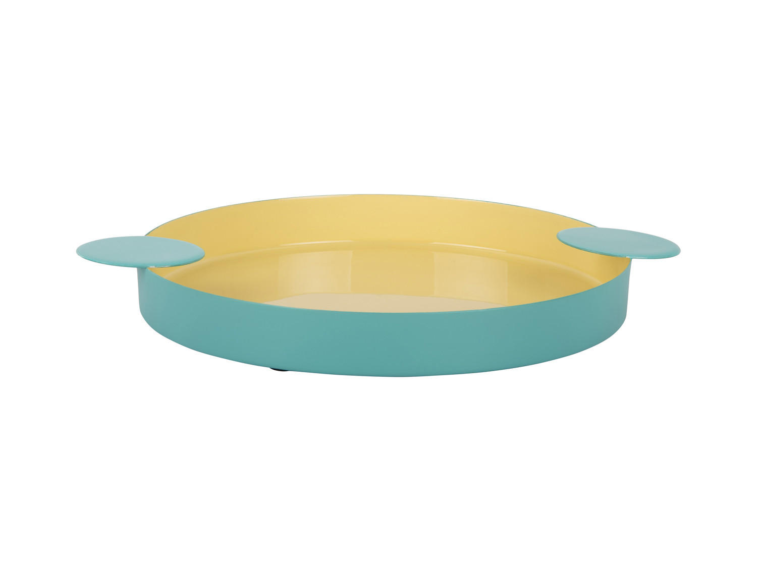 SERVIERTABLETT Double Funky 32/25/3 cm - Gelb, Metall (25/3/32cm) - Present Time