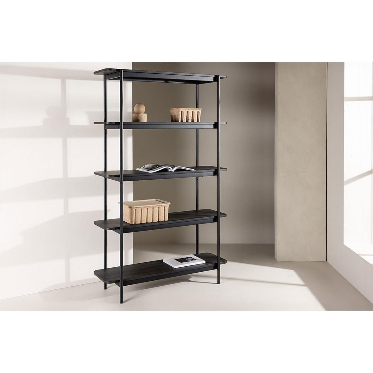 REGAL, Heim, Schwarz, Stahl, 120 x 40 x 190 cm - Schwarz, Metall (120/190/40cm) - ebuy24