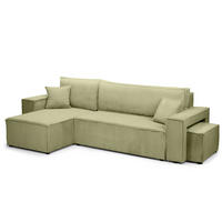ECKSOFA Klara Olivgrün - Olivgrün, Textil (244/83/142cm)