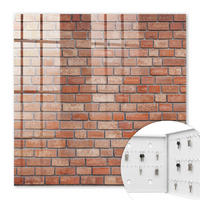 SCHLÜSSELBOX Weiß 30x30 cm – Türöffnung nach rechts - Ziegelmauer - Braun, Metall (30/30/5cm) - TULUP