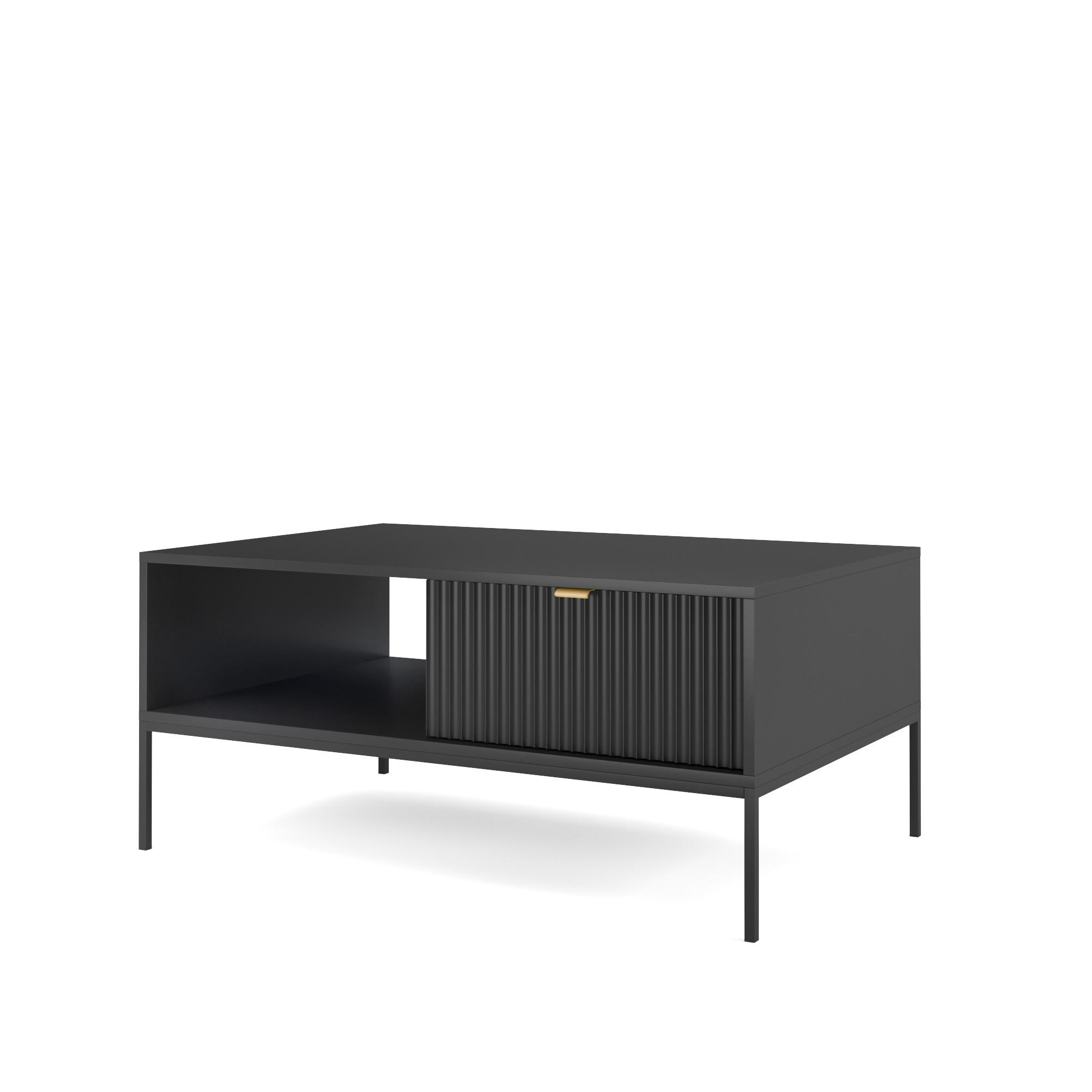 Masseno Couchtisch Schwarz 104x46x68 cm