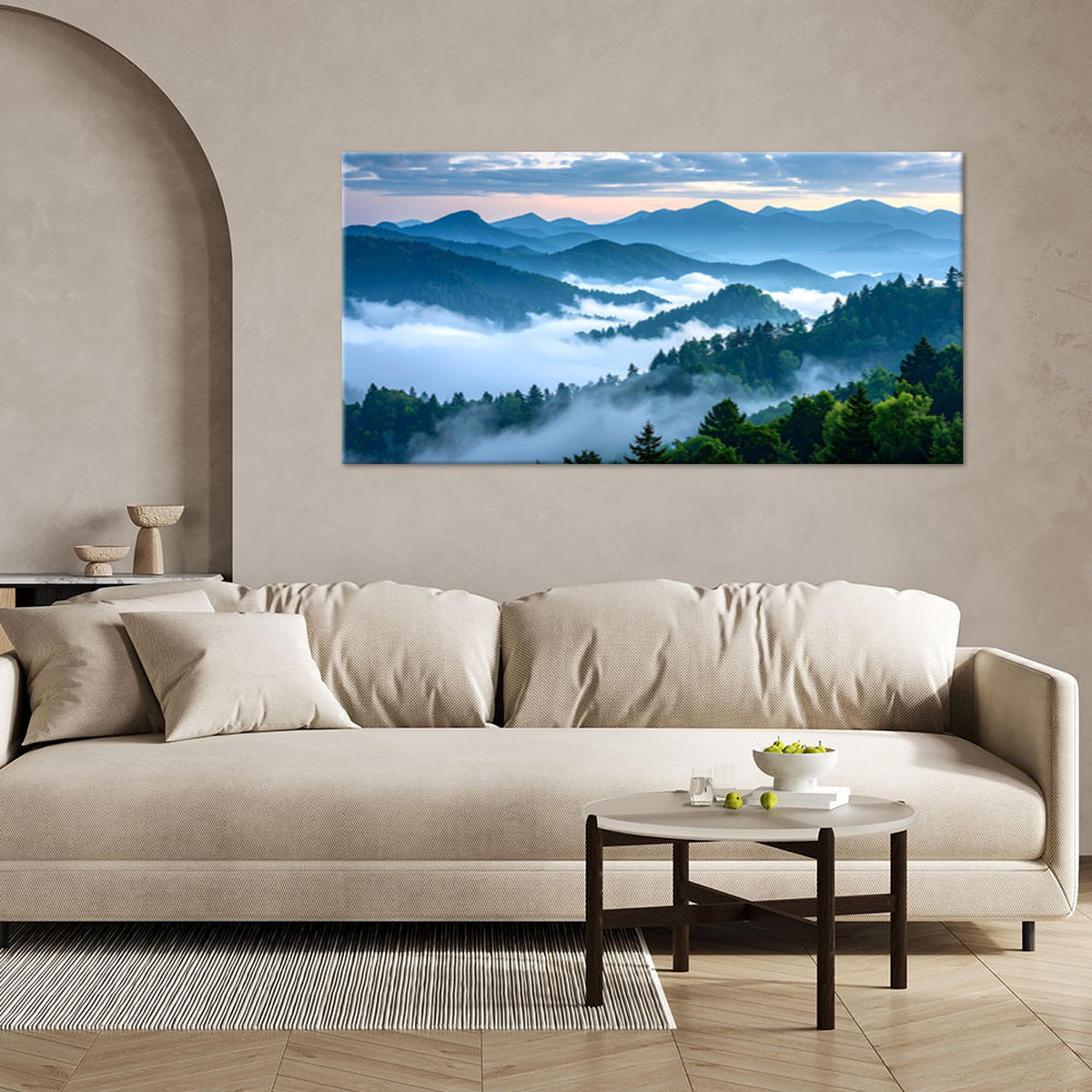 LEINWANDBILD Landschaften 100x50cm - Blau, Textil (100/50cm) - Feeby