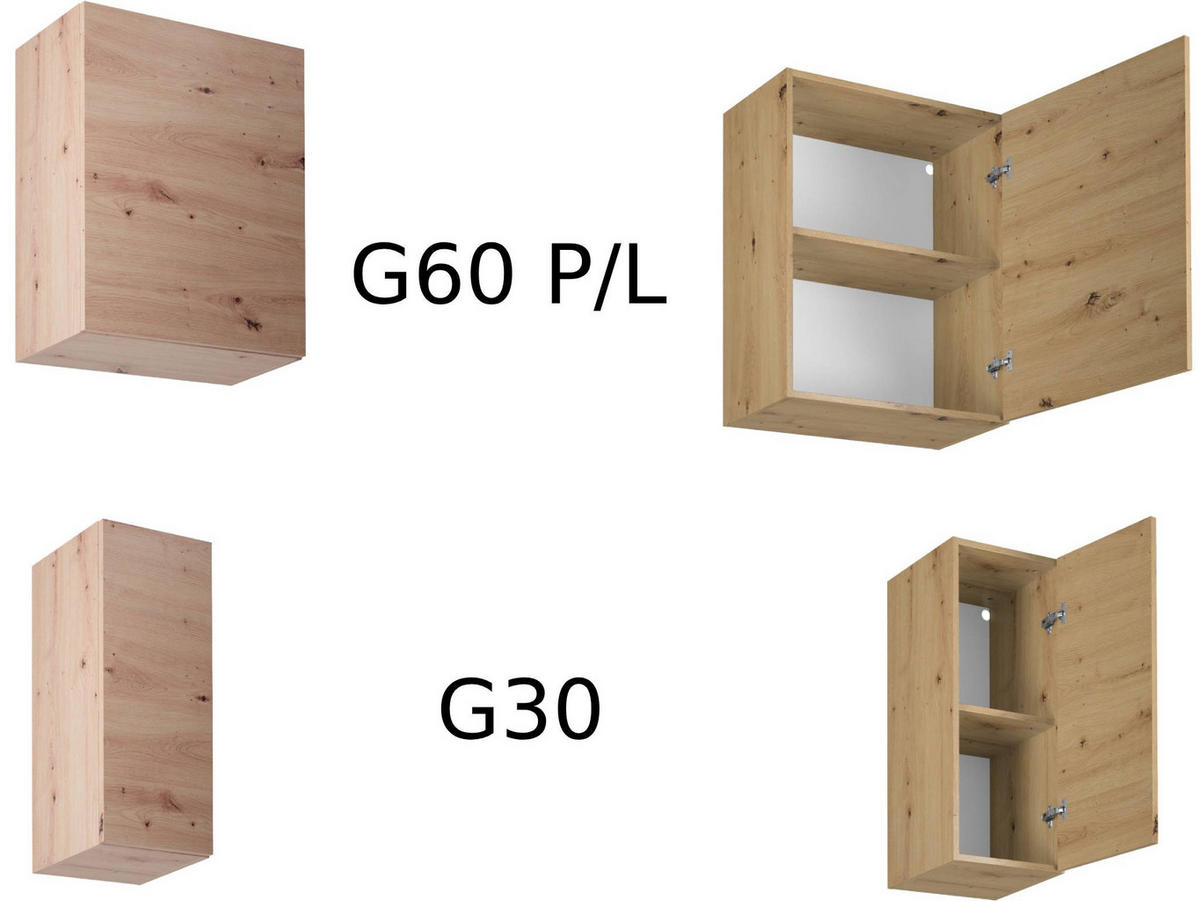 WINKELKÜCHE 390 × 260 cm - Langen K106-M860 - in Artisan Eiche - Schwarz/Eiche Artisan, Holz/Holzwerkstoff (390/260/212cm)