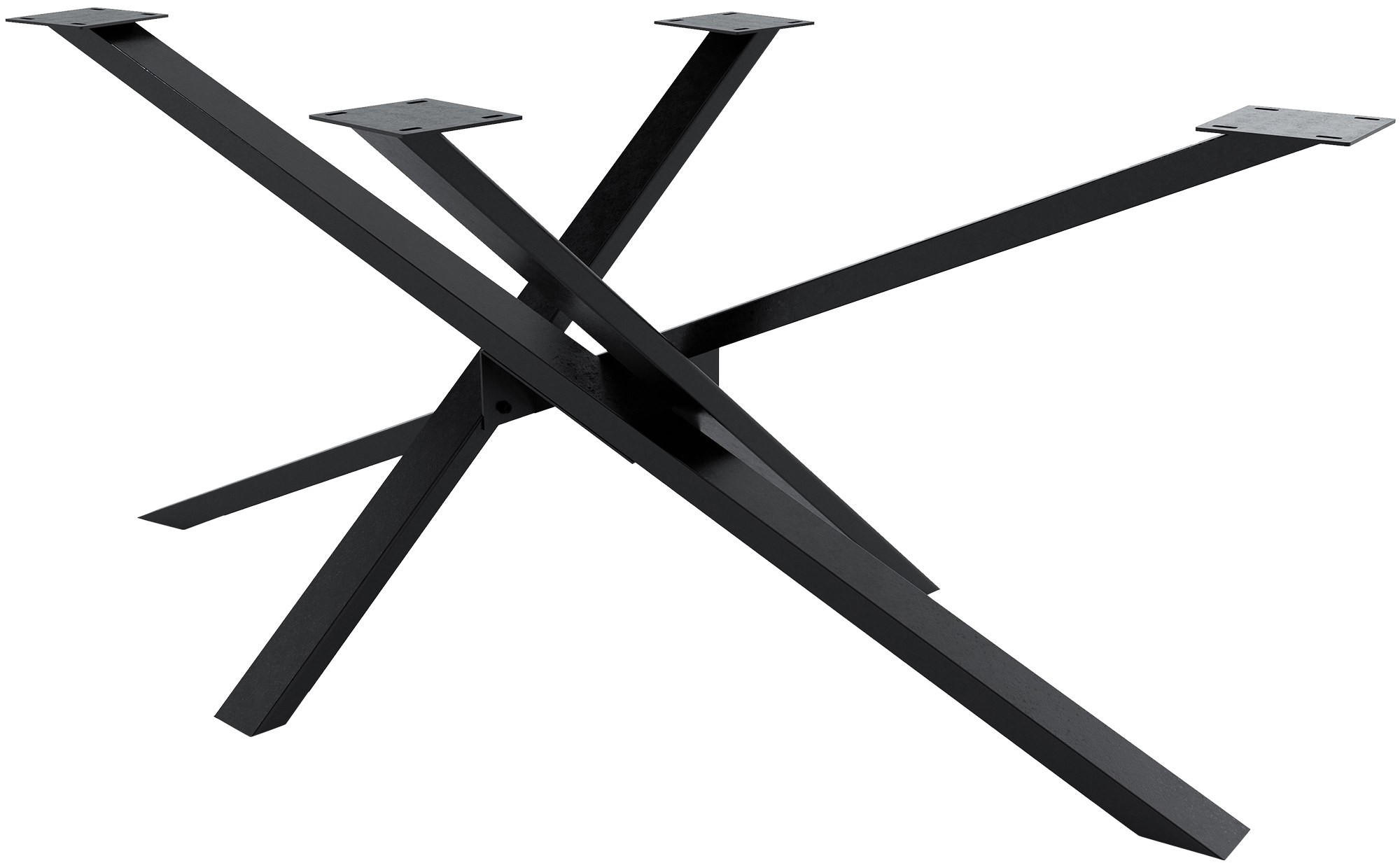 TISCHBEIN eckig 180/80/72 cm Metall industrial schwarz - Schwarz, Metall (180/72/80cm) - CLP