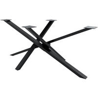 TISCHBEIN eckig 180/80/72 cm Metall industrial schwarz - Schwarz, Metall (180/72/80cm) - CLP