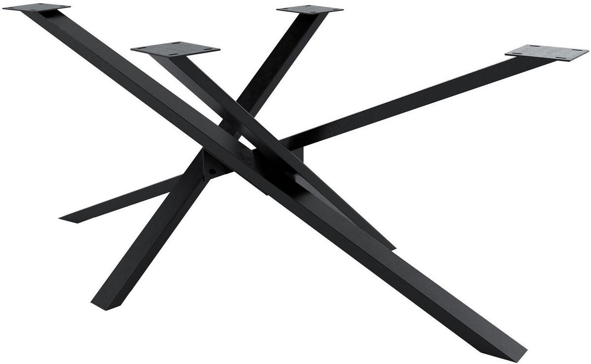 TISCHBEIN eckig 180/80/72 cm Metall industrial schwarz - Schwarz, Metall (180/72/80cm) - CLP