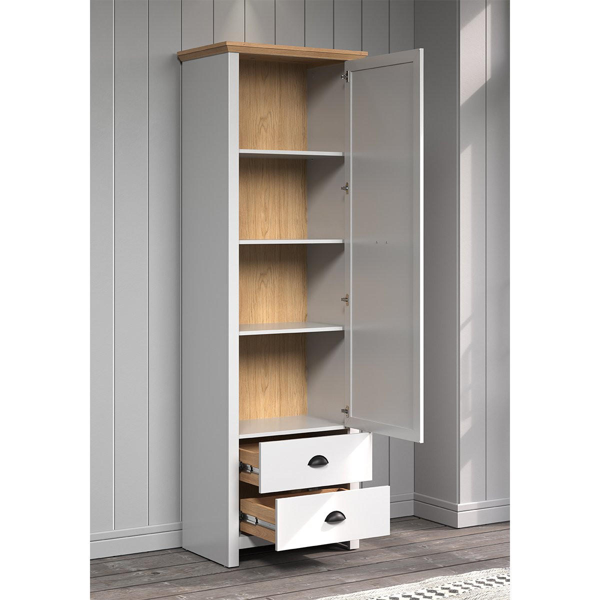 GARDEROBENSCHRANK Landside Grau - Grau, Holzwerkstoff (65/201/41cm) - ebuy24