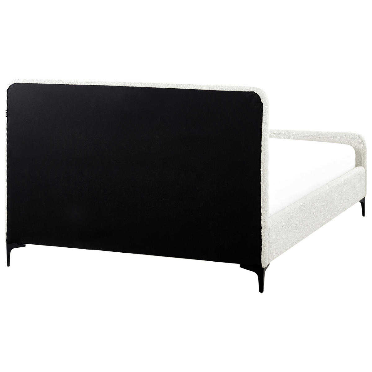 BETT mit Lattenrost 140/200 cm Cremeweiß Lunan - Schwarz/Weiß, Textil (140/200cm) - Beliani