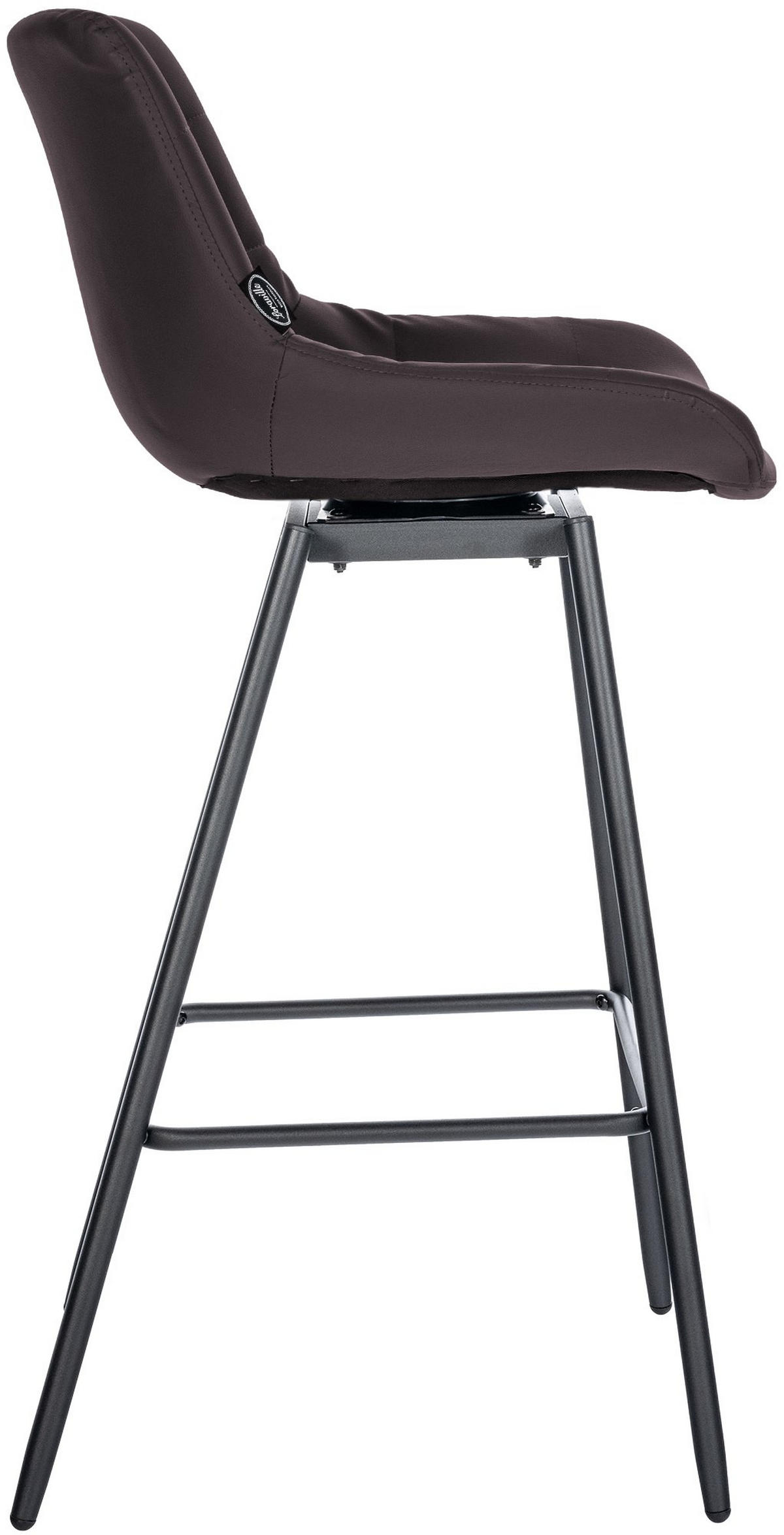 BARHOCKER Lederlook braun - Schwarz/Braun, Textil/Metall (49/105/56cm) - CLP