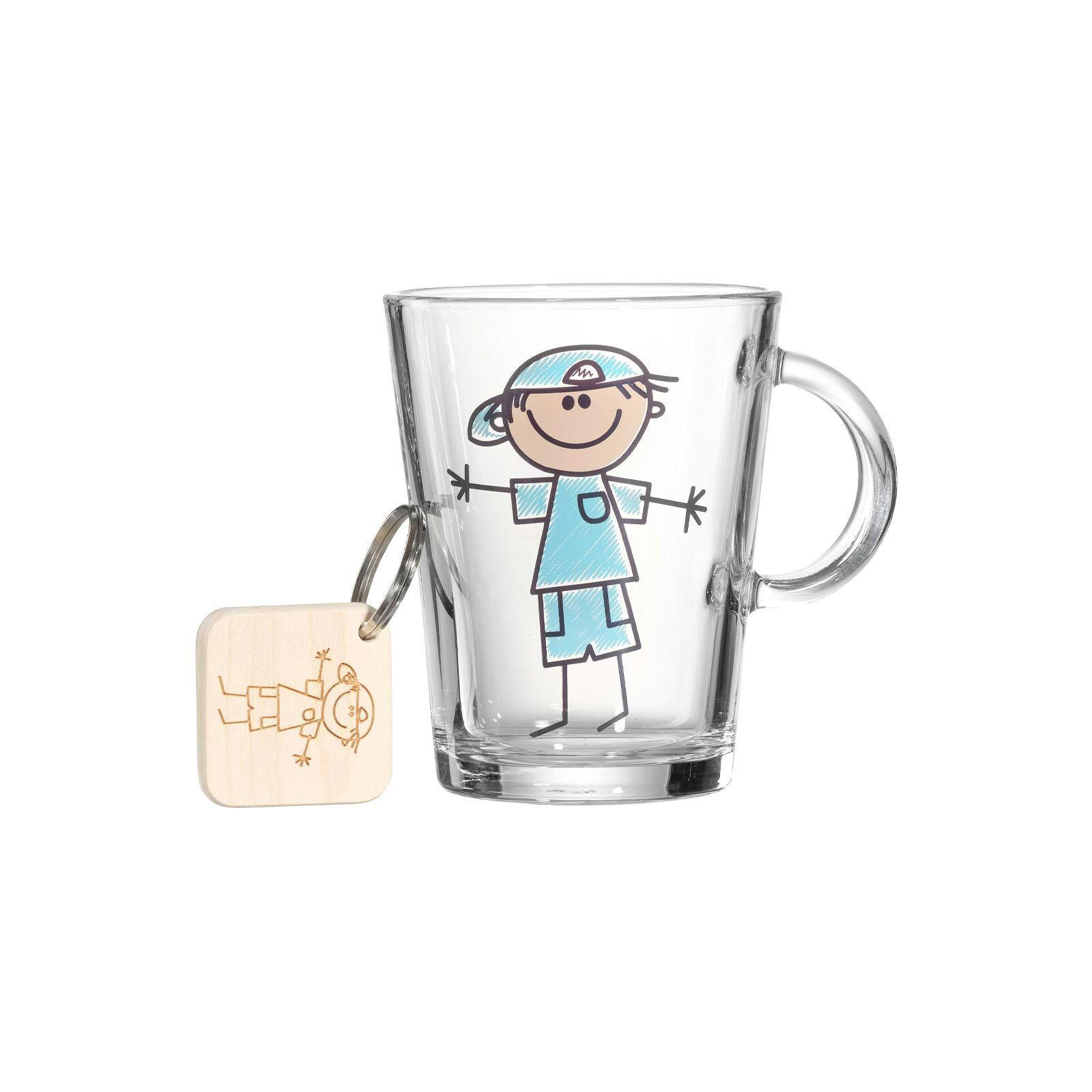 KINDERBECHER MIT SCHLÜSSELANHÄNGER Best Friends Blau 290 ml - Blau, Glas (0.29L) - Ritzenhoff Breker