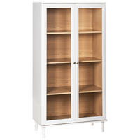 VITRÍNA se skleněnými dveřmi 80 cm Bílá Tingledale - bílá, kompozitní dřevo (80/151/40cm) - Beliani
