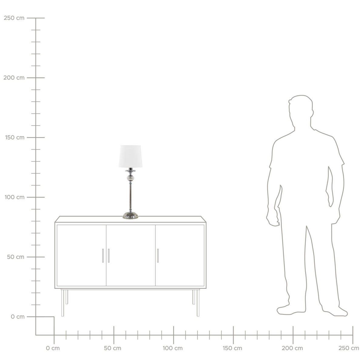 TISCHLAMPE Kubena 18/18/56 cm - Weiß, Keramik (18/18/62cm) - Beliani