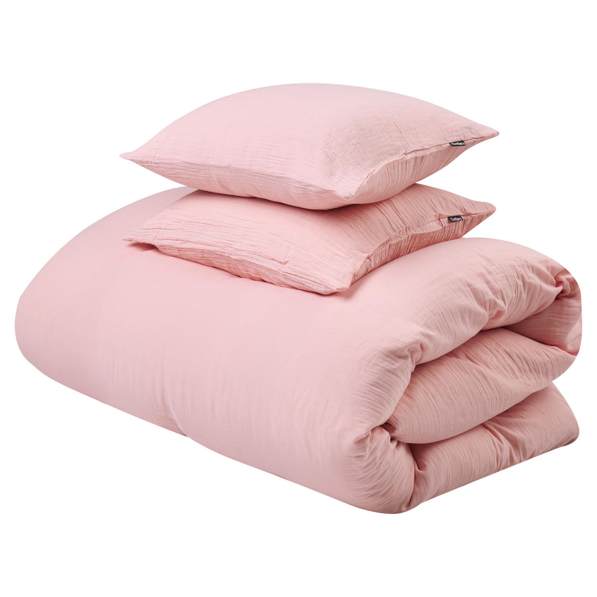 BETTWÄSCHE-SET 150/200 cm Baumwollmusselin Pastellrosa Sumner - Pink, Textil (150/200cm) - Beliani