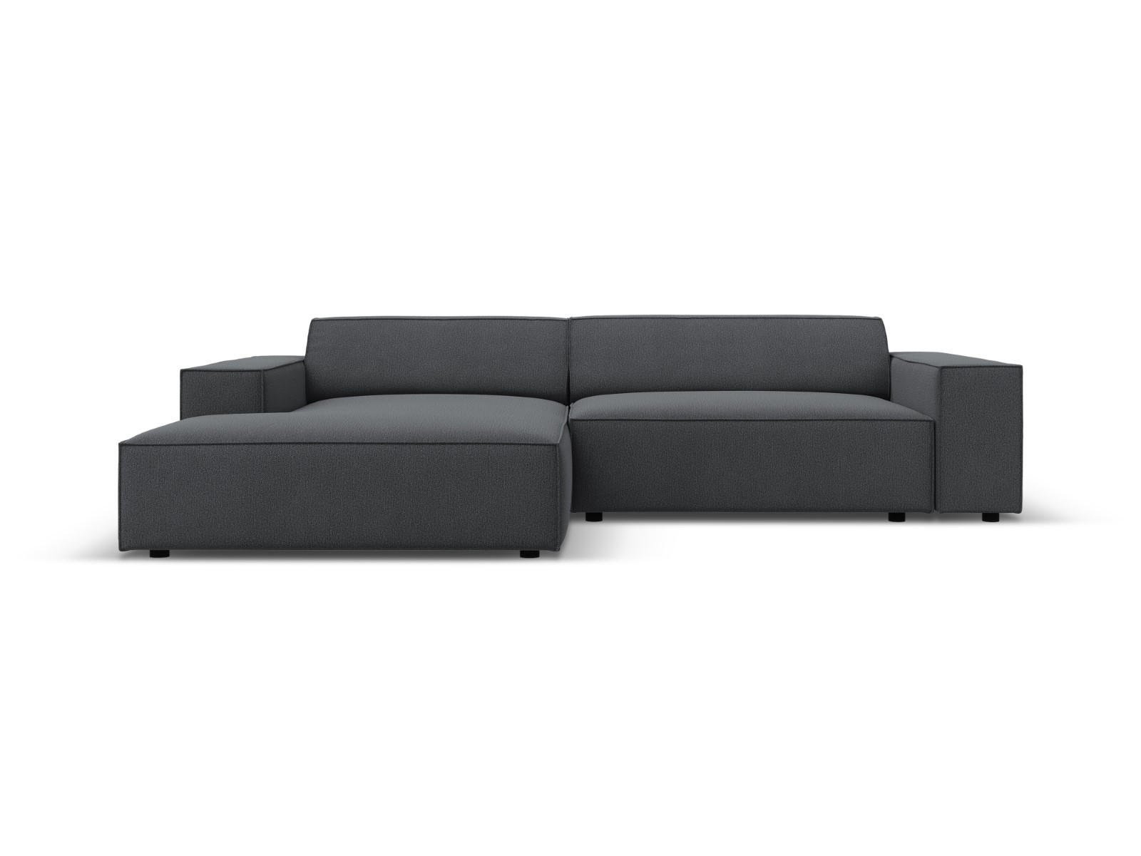 MODULARES-ECKSOFA links Jodie aus strukturiertem Stoff dunkelgrau 3 Sitzplätze - Dunkelgrau, Textil (166/224cm) - Micadoni