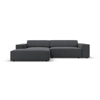 MODULARES-ECKSOFA links Jodie aus strukturiertem Stoff dunkelgrau 3 Sitzplätze - Dunkelgrau, Textil (166/224cm) - Micadoni