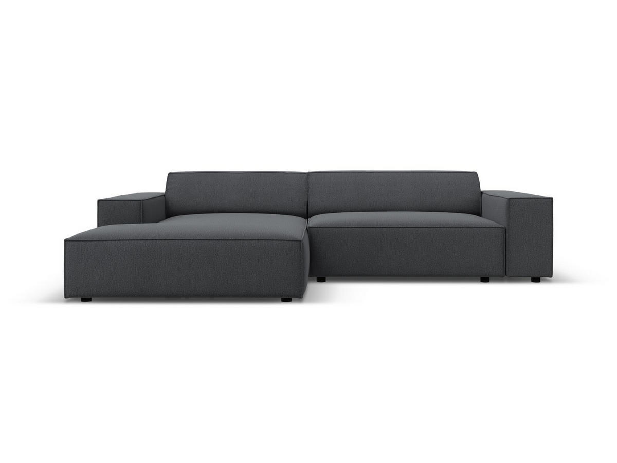 MODULARES-ECKSOFA links Jodie aus strukturiertem Stoff dunkelgrau 3 Sitzplätze - Dunkelgrau, Textil (166/224cm) - Micadoni