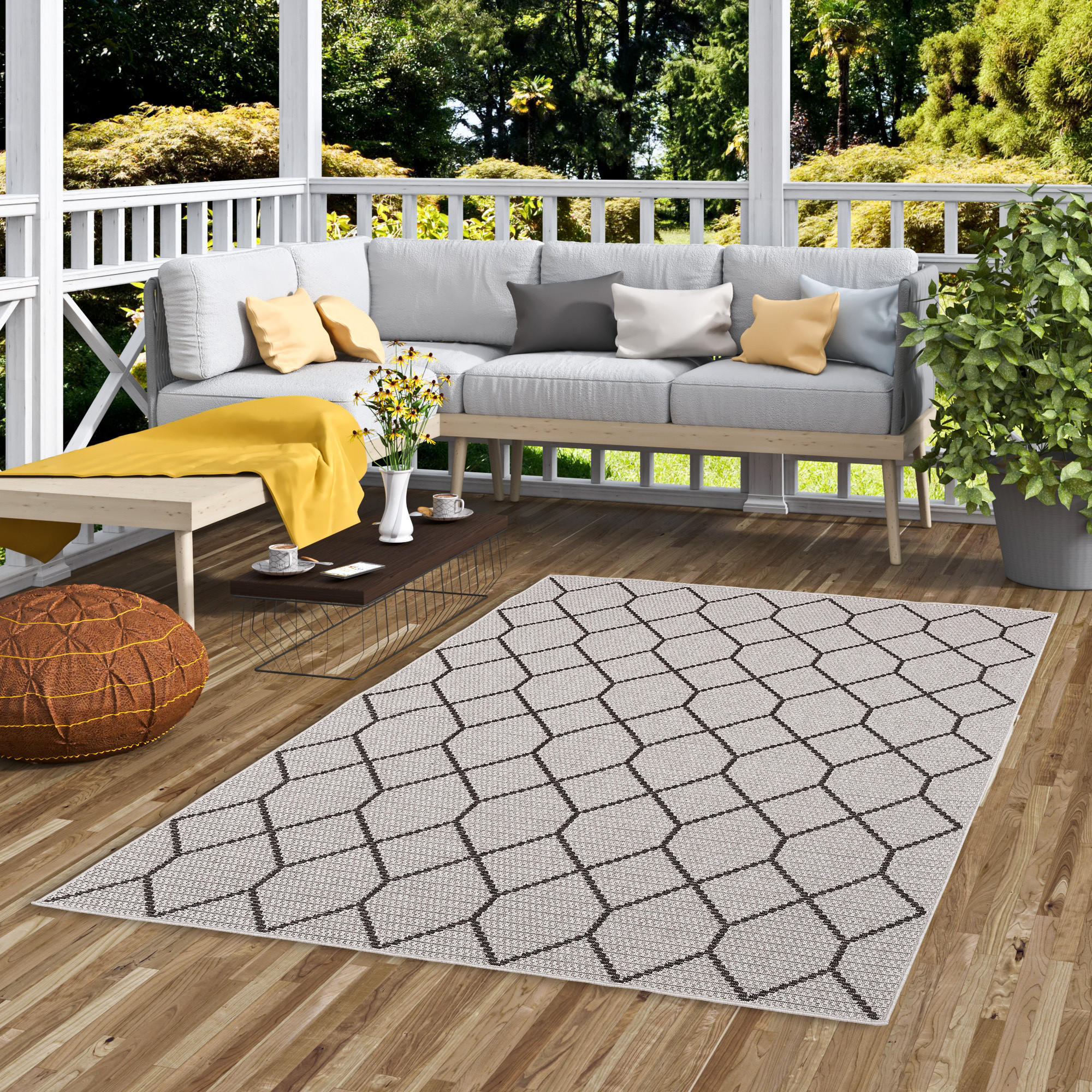 IN & OUTDOOR TEPPICH MARBELLA MODERN - Grau, Textil (120/170cm) - Pergamon