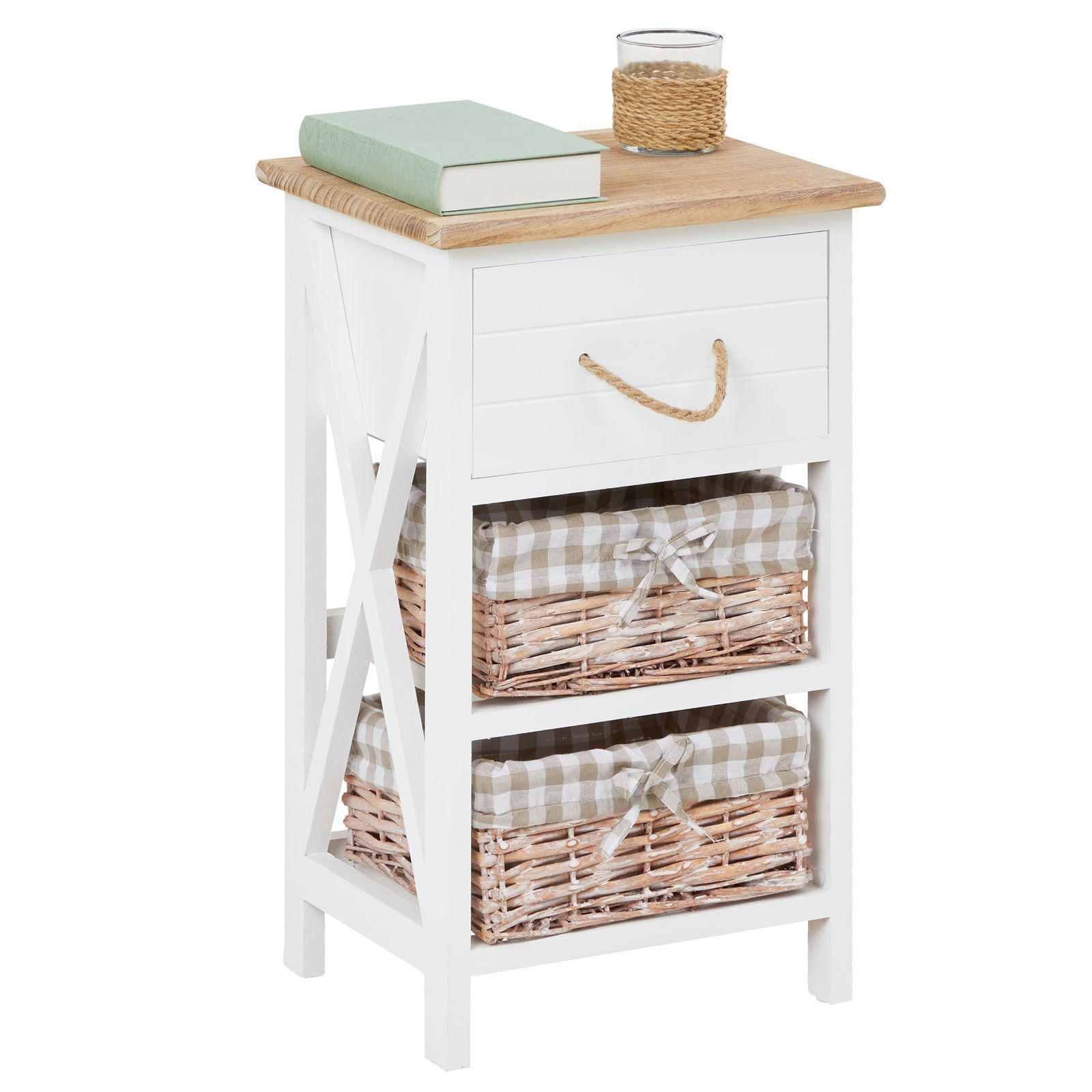 NACHTTISCH PERUGIA - Weiß, Holz (32/55/26cm) - CARO-Möbel