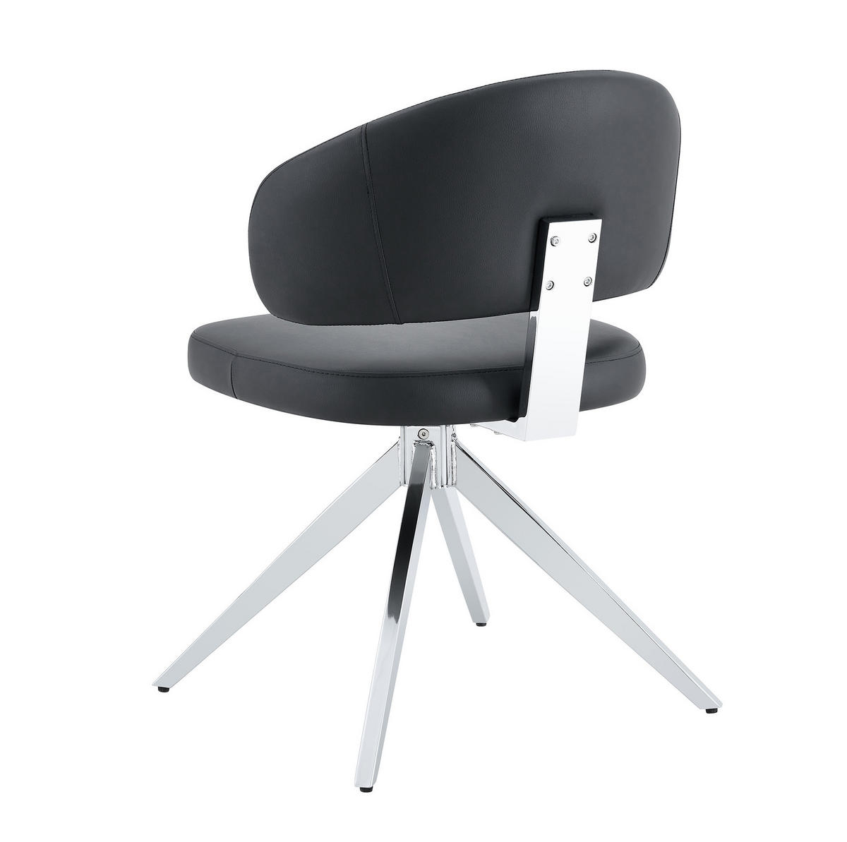 DREHSTUHL 360° drehbar mit Metallgestell PU Black - Schwarz, Metall (50.5/77/54.51cm) - Meubliv