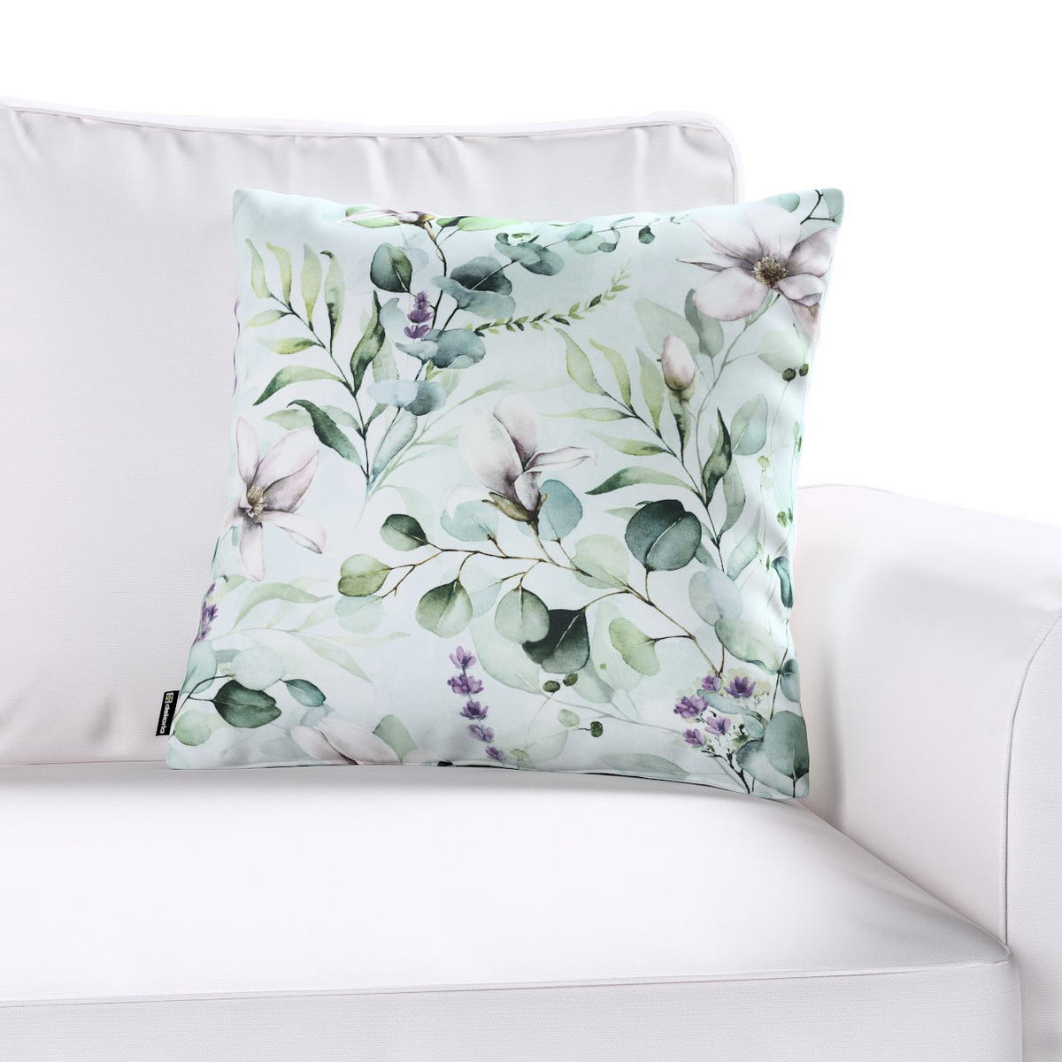 KISSENHÜLLE FLOWERS grün, 43x43 cm - Grün, Textil (43/43cm) - Dekoria