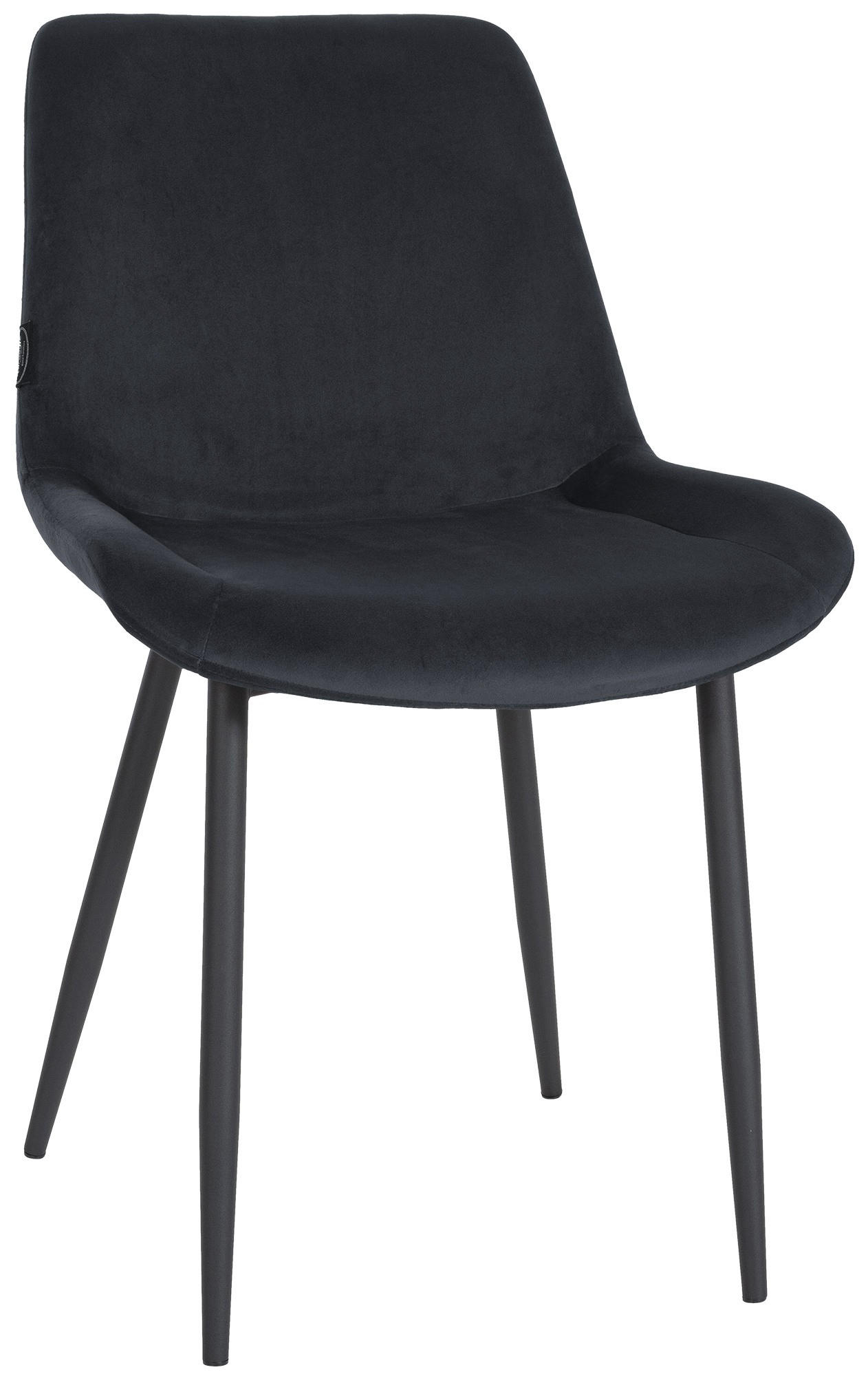 STUHL Samt schwarz - Schwarz, Textil/Metall (51/80/60cm) - CLP