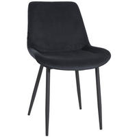 STUHL Samt schwarz - Schwarz, Textil/Metall (51/80/60cm) - CLP