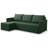ECKSOFA Solid mit Schlaffunktion und Bettkasten - Dunkelgrün, Holz/Holzwerkstoff (217/138cm) - Ravio
