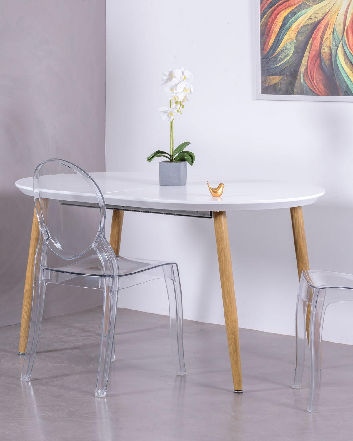 ESSTISCH Ausziehbar Oval Weiß 90/140/75 cm - Weiß, Holz (90/140/75cm) - Nest Dream