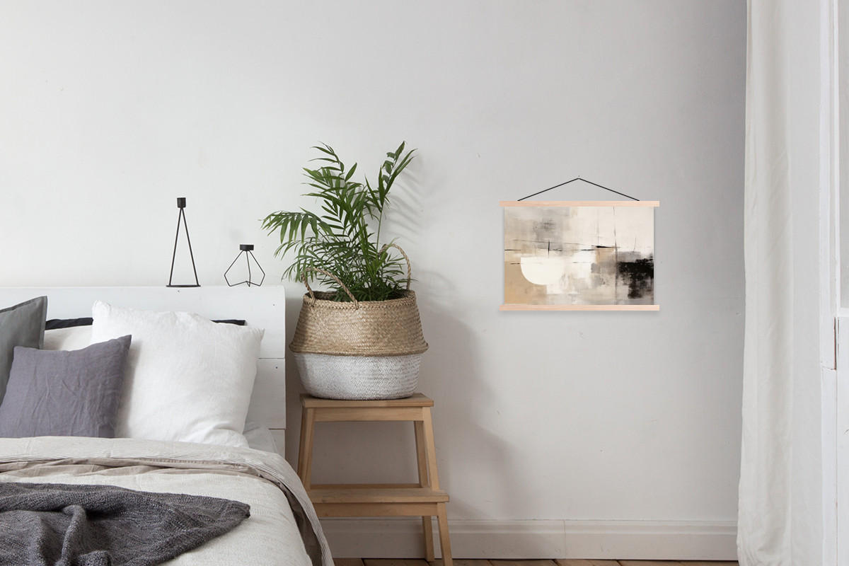 POSTER Abstrakt - Kunst - Grau 60x40 cm - Hellgrau, Textil (60/40/0.15cm) - MuchoWow