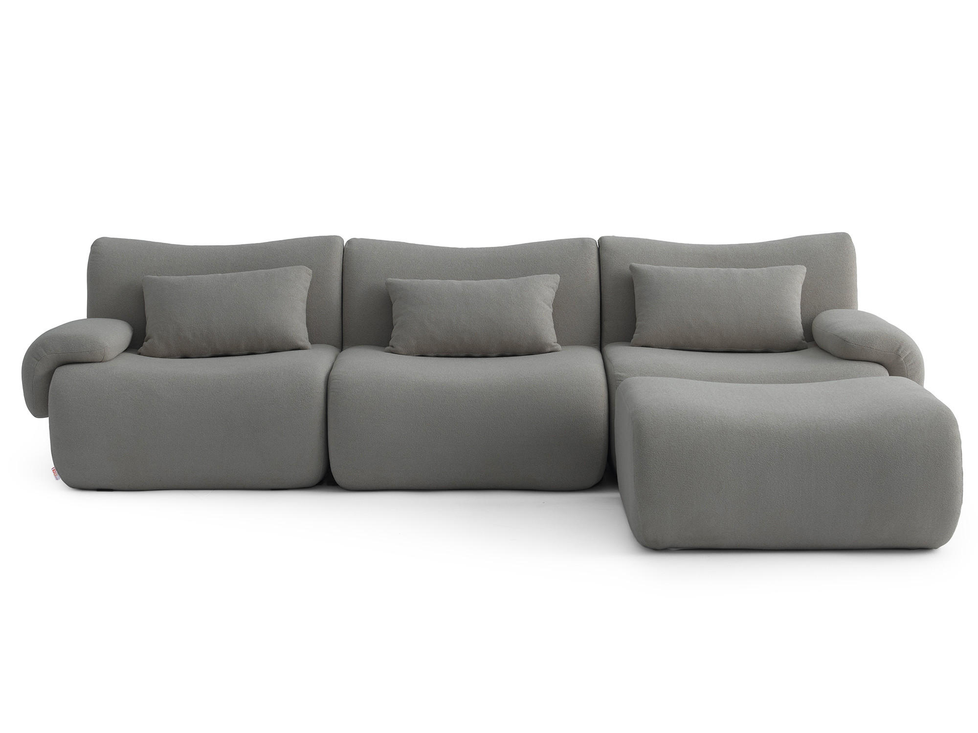 ECKSOFA Bouclé-Stoff Wolkengrau - Grau, Textil (281/190cm) - MILYsofa