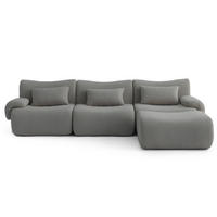 ECKSOFA Bouclé-Stoff Wolkengrau - Grau, Textil (281/190cm) - MILYsofa