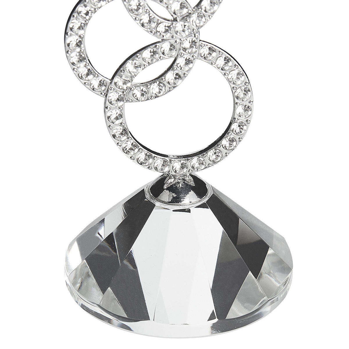 KERZENSTÄNDER Silber Oviedo - Silberfarben, Glas (11/27/11cm) - Beliani